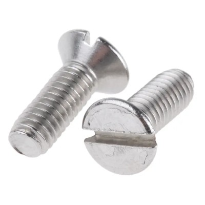 RS PRO Slot Countersunk Stainless Steel Machine Screw M4 x 12mm A2 DIN 963 158-3382