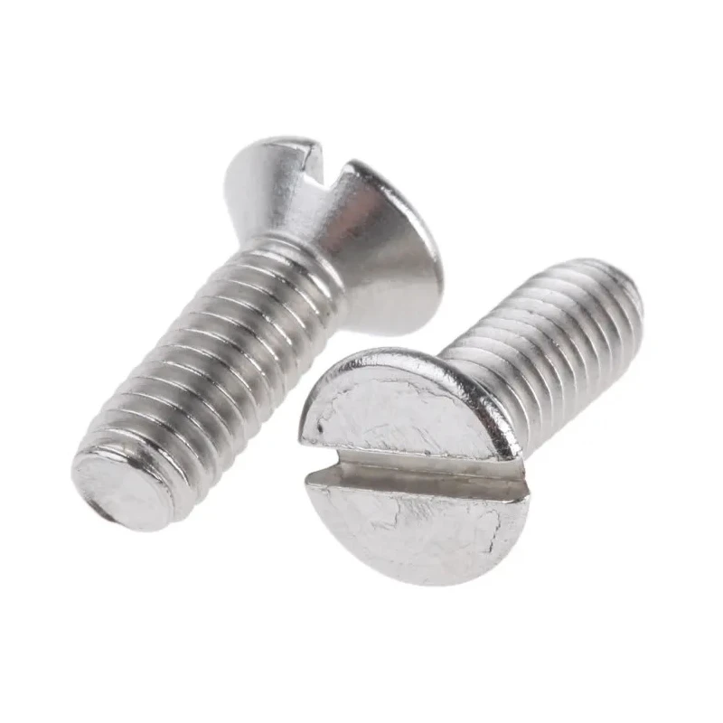 RS PRO Slot Countersunk Stainless Steel Machine Screw M4 x 12mm A2 DIN 963 158-3382