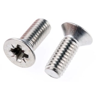 RS PRO Pozidriv Countersunk Stainless Steel Machine Screw 16 mm M6 158-3720