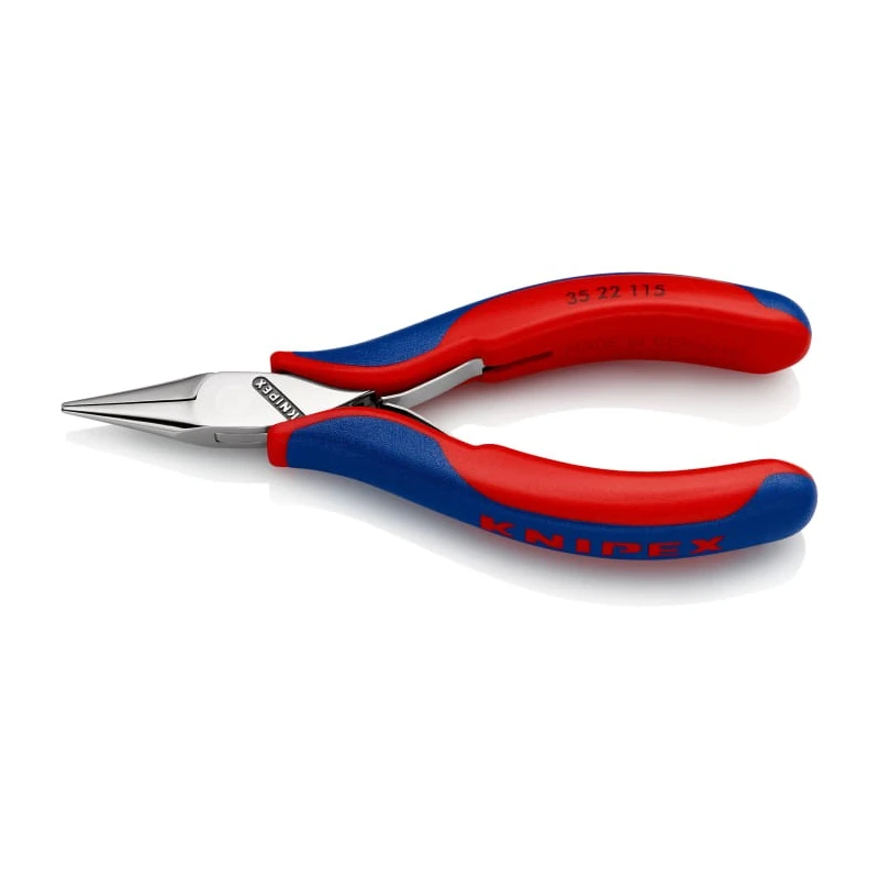 Knipex 1-Piece Long Nose Plier Chrome Steel 115mm Overall Length, 22.5mm Jaw 35 22 115