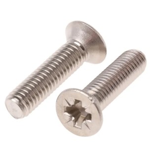 RS PRO Pozidriv Countersunk Stainless Steel Machine Screw 25mm M6 316 Marine Grade 158-3758