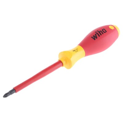 Wiha Insulated Screwdriver PH2 Tip 100mm Blade Bi-Material Handle Chrome Vanadium Steel Blade 00848