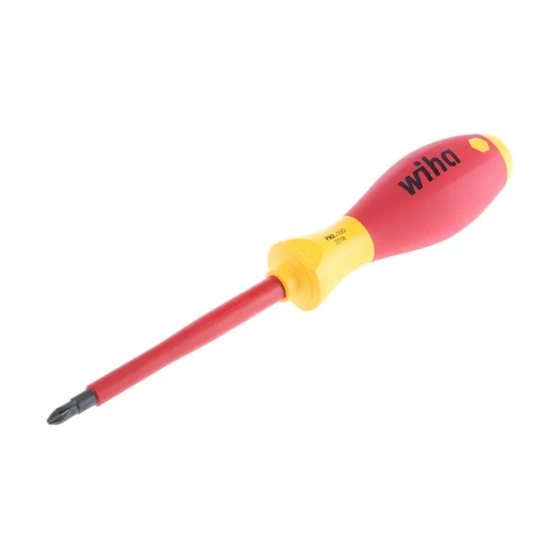 Wiha Insulated Screwdriver PH2 Tip 100mm Blade Bi-Material Handle Chrome Vanadium Steel Blade 00848