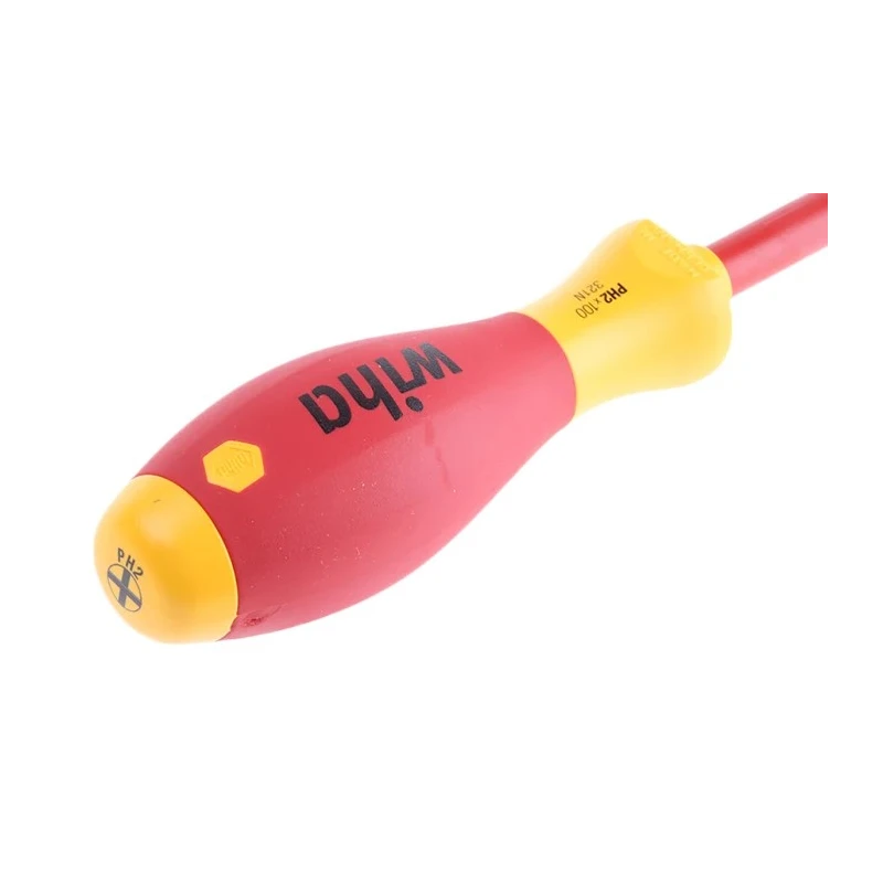 Wiha Insulated Screwdriver PH2 Tip 100mm Blade Bi-Material Handle Chrome Vanadium Steel Blade 00848