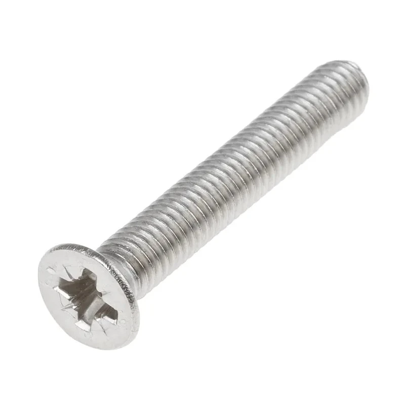 RS PRO Pozidriv Countersunk Stainless Steel Machine Screw M6 Thread 40 mm Length A4 Grade 158-3770
