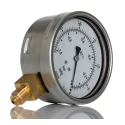 RS PRO 100 mm BSP 3/8 in BSPM Stainless Steel Dial Pressure Gauge 0 bar 188-986