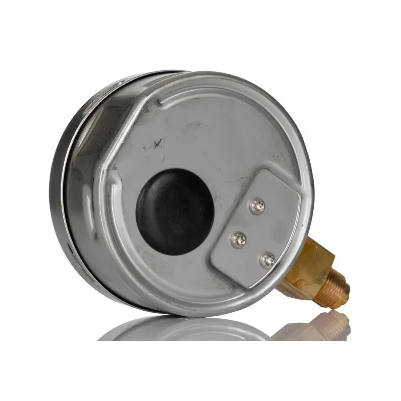 RS PRO 100 mm BSP 3/8 in BSPM Stainless Steel Dial Pressure Gauge 0 bar 188-986