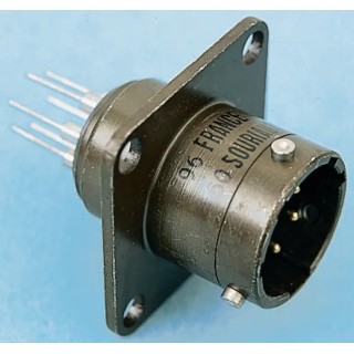 Souriau Sunbank by Eaton Copper Alloy Straight 6 Way Panel Mount MIL Spec Circular Connector 85102E106P5016