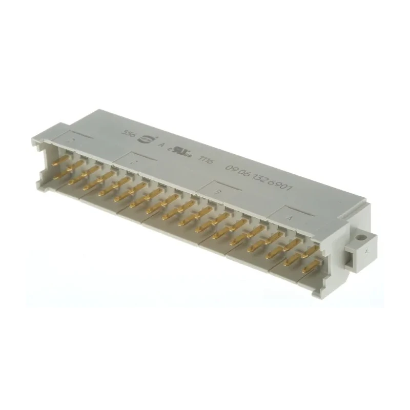 HARTING DIN 41612 Connector 32 Way 5.08 mm Pitch Type Through Hole, Type C/2, Solder Class C2, 2 Row Male Right 09061326901
