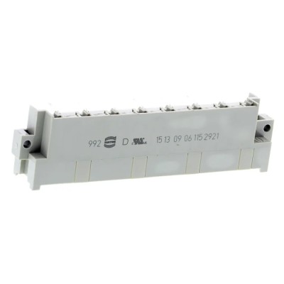 HARTING DIN 41612 15 Way 5.08 mm Pitch Type Through Hole Solder 2 Row Male Right Angle Connector 09061152921