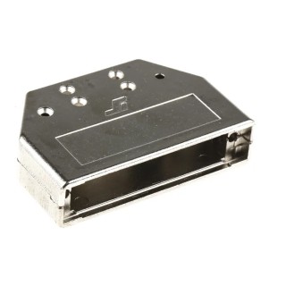 Amphenol Communications Solutions Die Cast Zinc Straight D-Sub Backshell, 50 Contacts, Nickel Plated, Series 8655MH5011LF