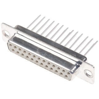 HARTING D-Sub 25 Way Straight 2.76 mm Pitch Panel Mount D-Sub Connector with Flange Female 09670254707