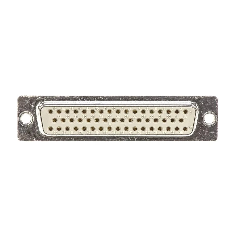 HARTING D-Sub Connector Panel Mount Female 50 Contacts 2.76 mm Pitch Metal Housing 1kV 7.5A 09670504707