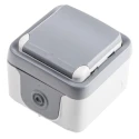 Legrand Grey 1 Gang 16A Surface Mount Outdoor Plug Socket Plexo Type E 0 697 31