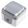 Legrand Grey 1 Gang 16A Surface Mount Outdoor Plug Socket Plexo Type E 0 697 31