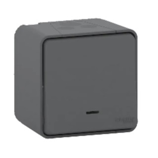 Schneider Electric Light Switch Surface 250V AC Rocker Actuator Grey Mureva Styl MUR35024