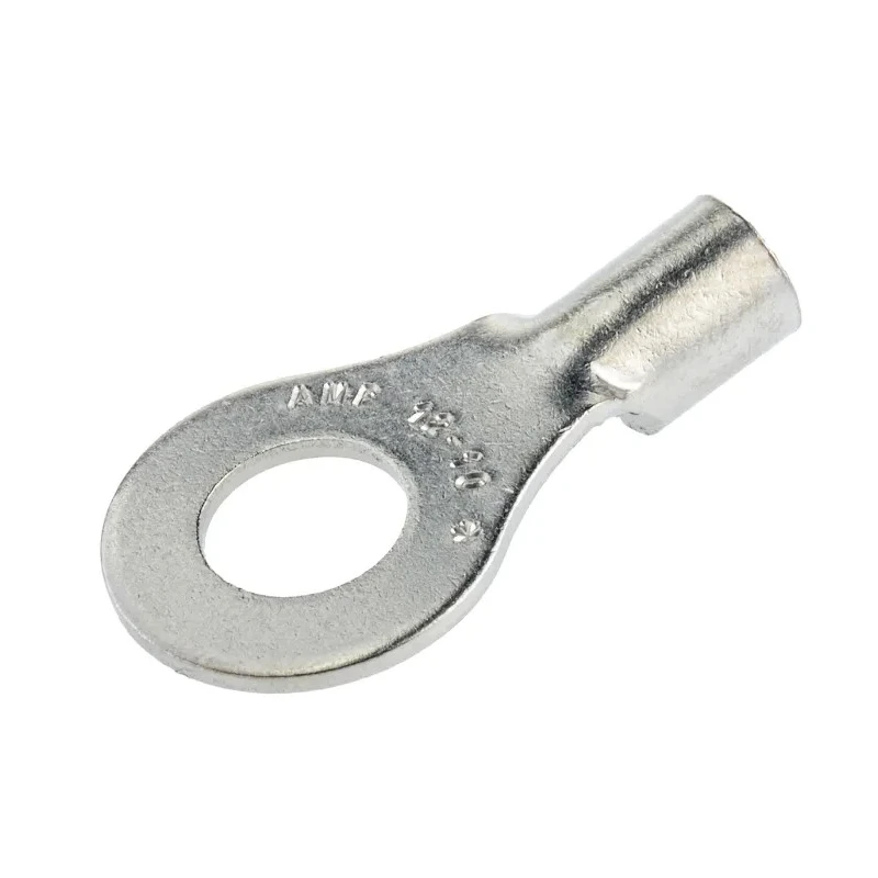 TE Connectivity STRATO-THERM Uninsulated Ring Terminal M6 Stud Size 12 AWG to 10 AWG Copper Nickel Plated 323063