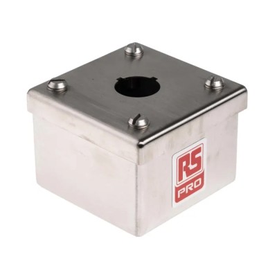 RS PRO Stainless Steel Push Button Enclosure 1 Hole 22 mm Diameter 161-1521