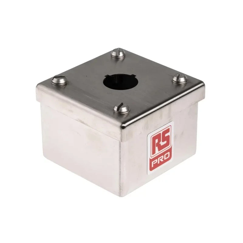 RS PRO Stainless Steel Push Button Enclosure 1 Hole 22 mm Diameter 161-1521