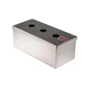 RS PRO Stainless Steel Push Button Enclosure 3 Hole 22 mm Diameter United Kingdom 100mm x 85mm x 220mm IP66 IP69K UL 161-1523
