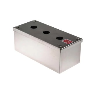 RS PRO Stainless Steel Push Button Enclosure 3 Hole 22 mm Diameter United Kingdom 100mm x 85mm x 220mm IP66 IP69K UL 161-1523