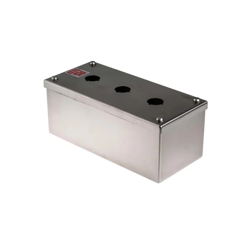 RS PRO Stainless Steel Push Button Enclosure 3 Hole 22 mm Diameter United Kingdom 100mm x 85mm x 220mm IP66 IP69K UL 161-1523