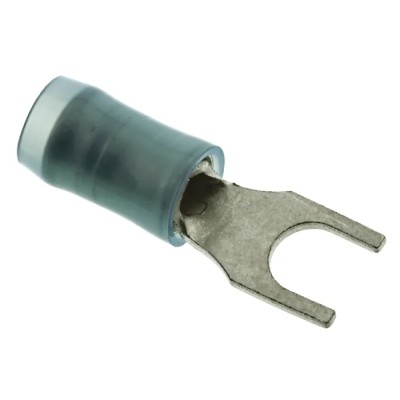 TE Connectivity PIDG Insulated Fork Terminal 16 AWG to 14 AWG M4 Stud Size Nylon Blue 130531