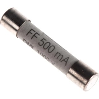 RS PRO 500mA 1kV Multimeter Fuse 6.3 mm Diameter 32 mm Length 50kA Breaking Capacity 161-1530