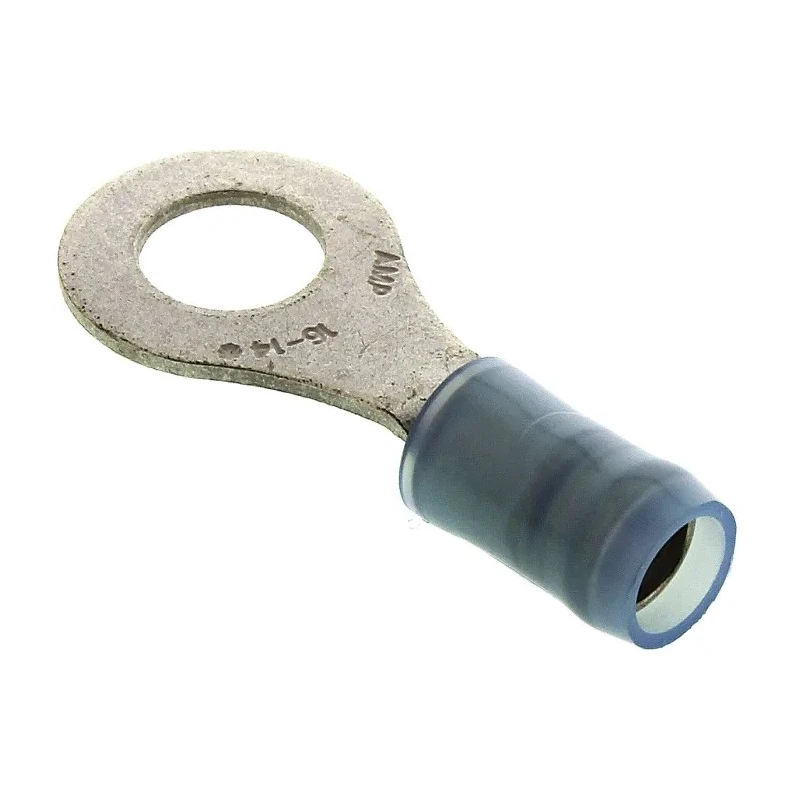 TE Connectivity PIDG Insulated Ring Terminal M6 Stud Size 16 AWG to 14 AWG Wire Size Blue 130114