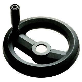 RS PRO Black Technopolymer Spoked Revolving Handle Hand Wheel 80 mm Diameter 161-1987