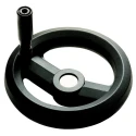 RS PRO Black Fibreglass Reinforced Technopolymer Spoked Revolving Handle Hand Wheel 100 mm Diameter 161-1988