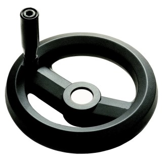 RS PRO Black Fibreglass Reinforced Technopolymer Spoked Revolving Handle Hand Wheel 100 mm Diameter 161-1988