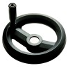RS PRO Black Fibreglass Reinforced Technopolymer Spoked Revolving Handle Hand Wheel 100 mm Diameter 161-1988