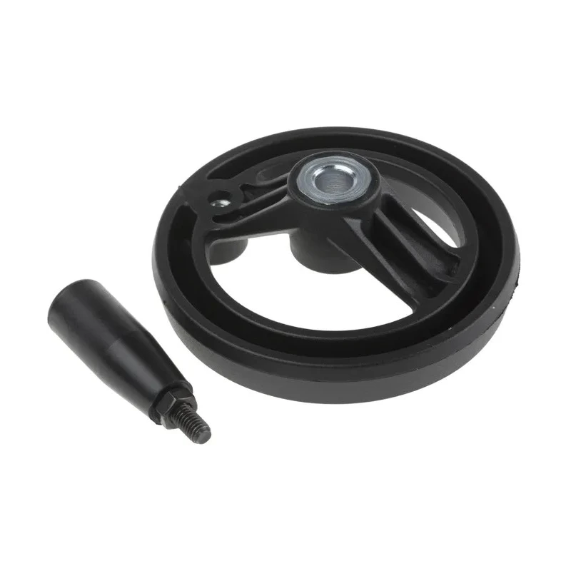 RS PRO Black Fibreglass Reinforced Technopolymer Spoked Revolving Handle Hand Wheel 100 mm Diameter 161-1988