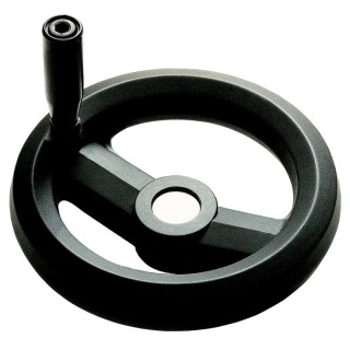 RS PRO Black Technopolymer Revolving Handle Two Spoke Hand Wheel 126 mm Diameter 161-1992
