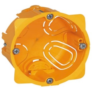 Legrand Batibox Yellow Plastic Back Box, NF Fixing Standard, /IP20/IP54 Rated, Flush and Surface Mount, 1 Gang 67x67x50 IP55