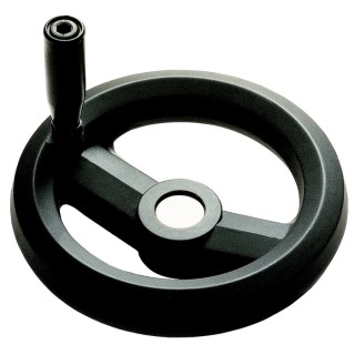 RS PRO Black Fibreglass Reinforced Technopolymer Hand Wheel, 160 mm Diameter 161-1997