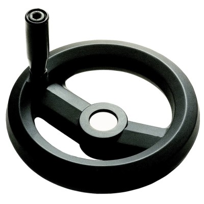RS PRO Black Fibreglass Reinforced Technopolymer Hand Wheel, 160 mm Diameter 161-1997