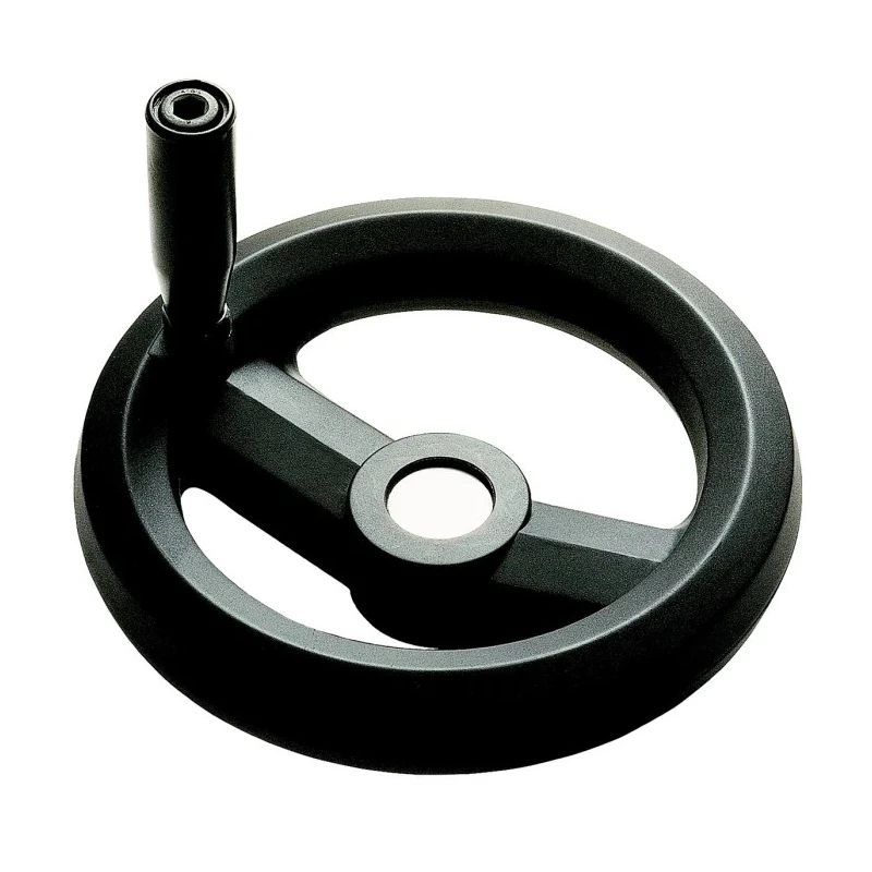 RS PRO Black Fibreglass Reinforced Technopolymer Spoked Revolving Handle Hand Wheel, 160mm Diameter 161-1994