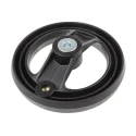 RS PRO Black Fibreglass Reinforced Technopolymer Spoked Revolving Handle Hand Wheel, 160mm Diameter 161-1994