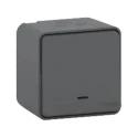 Schneider Electric Grey Push Button Light Switch, 1 Gang, LED Illuminated, IP55, 10A, Surface Mount, ABS Material MUR35028