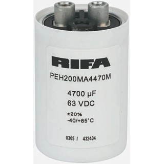 KEMET 0.1 F 63V dc Cylindrical Can Polar Aluminium Capacitor with Screw Termination PEH200MV6100MU2