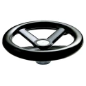 RS PRO Black Spoked Hand Wheel 300 mm Diameter with Steel Insert and Drilled Hub 161-2025