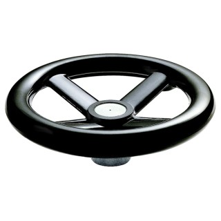 RS PRO Black Spoked Hand Wheel 300 mm Diameter with Steel Insert and Drilled Hub 161-2025