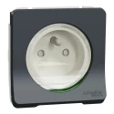 Schneider Electric 16A Grey 1 Gang Plug Socket Mureva Styl Indoor & Outdoor Type E - French MUR36133