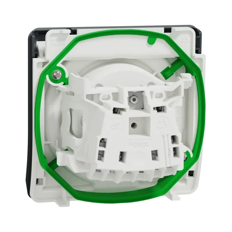 Schneider Electric 16A Grey 1 Gang Plug Socket Mureva Styl Indoor & Outdoor Type E - French MUR36133