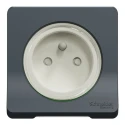 Schneider Electric 16A Grey 1 Gang Plug Socket Mureva Styl Indoor & Outdoor Type E - French MUR36133