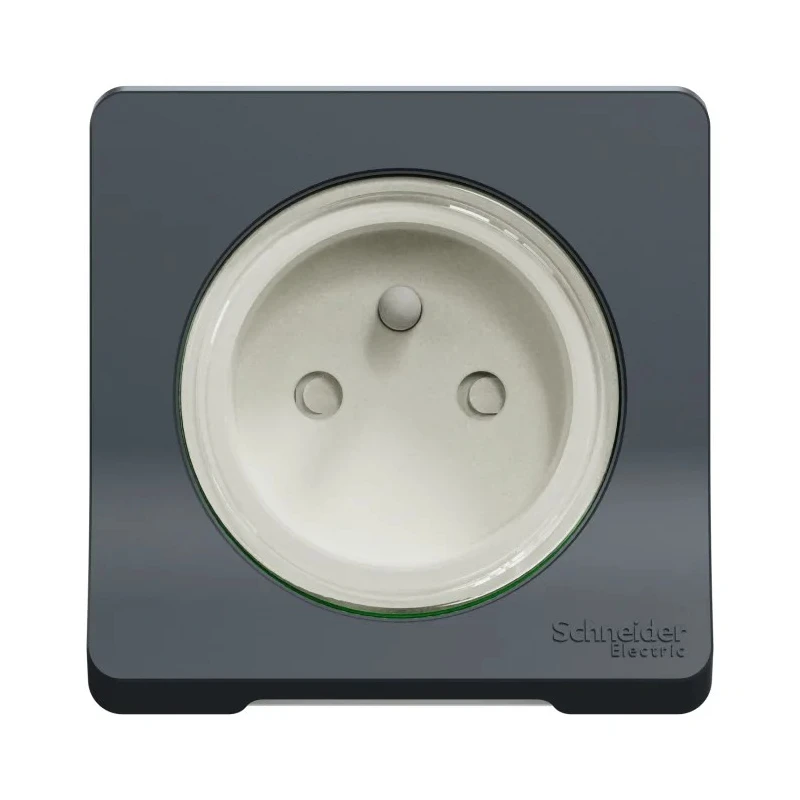 Schneider Electric 16A Grey 1 Gang Plug Socket Mureva Styl Indoor & Outdoor Type E - French MUR36133