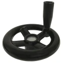RS PRO Black Spoked Revolving Hand Wheel 140 mm Diameter 28 mm Mounting Hole 17 mm Depth 161-2028