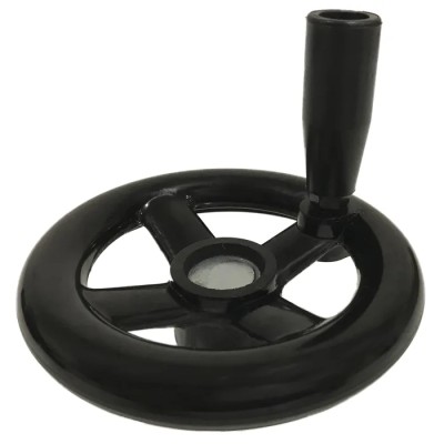 RS PRO Black Spoked Revolving Hand Wheel 140 mm Diameter 28 mm Mounting Hole 17 mm Depth 161-2028